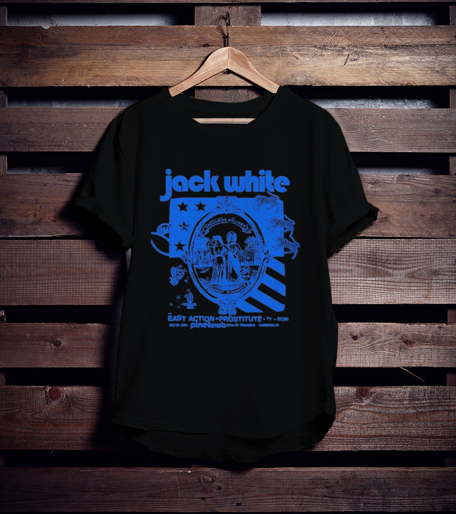 Jack White Easy Action Records Detroit Michigan 2026 Pine Knob Music Theatre Event July 25 T-Shirt