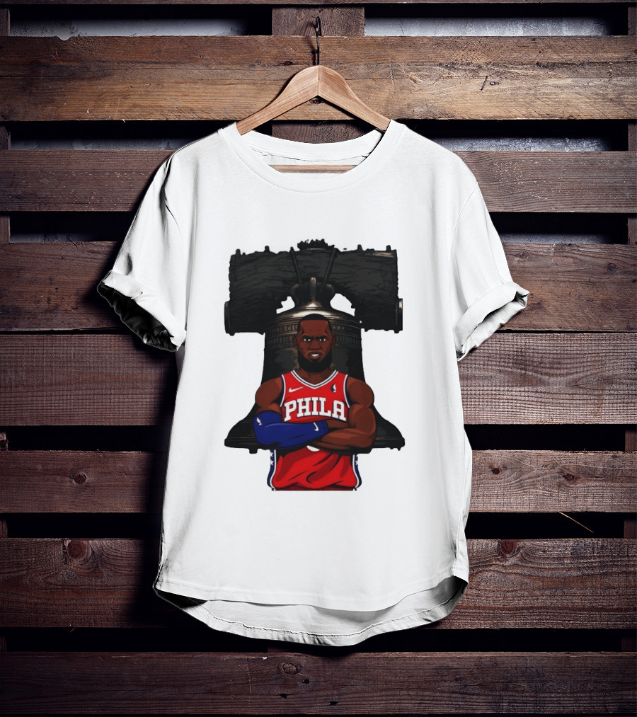 Philadelphia 76ers 2026 LeBron James Liberty Bell Basketball T-Shirt