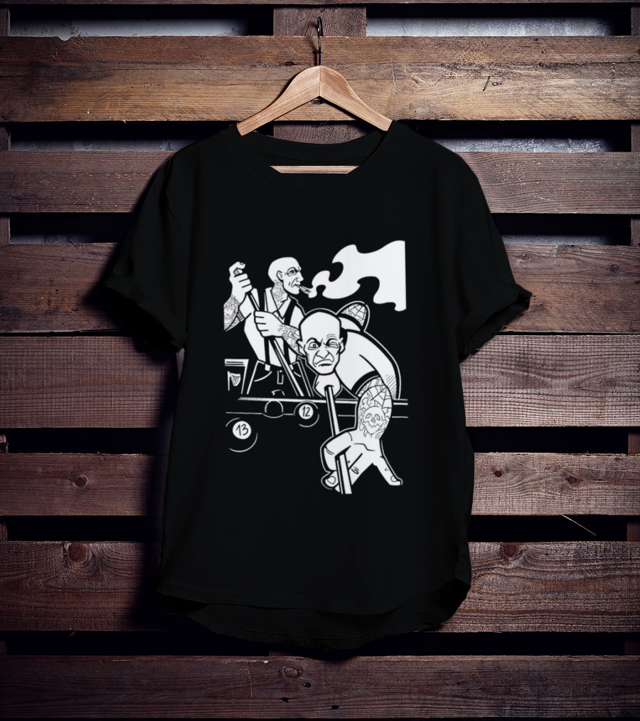 13 12 Tattooed Billiard Players Smoking Pool Game T-Shirt