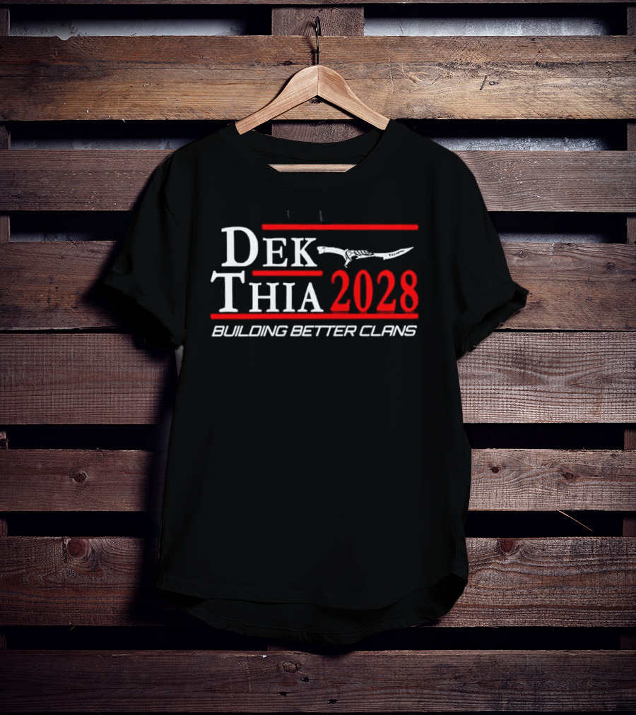 Dek Thia 2028 Building Better Clans Knife T-Shirt