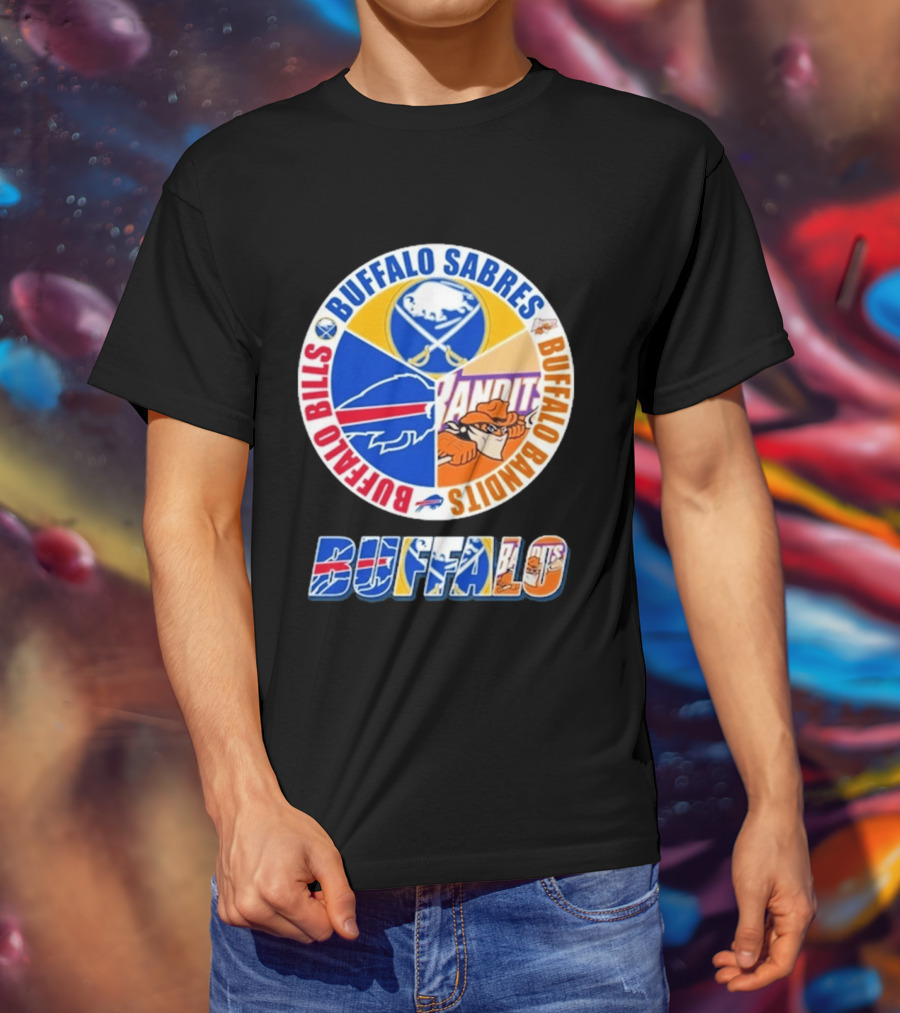 Buffalo Bills Sabres Bandits Logos Buffalo Sports Teams T-Shirt