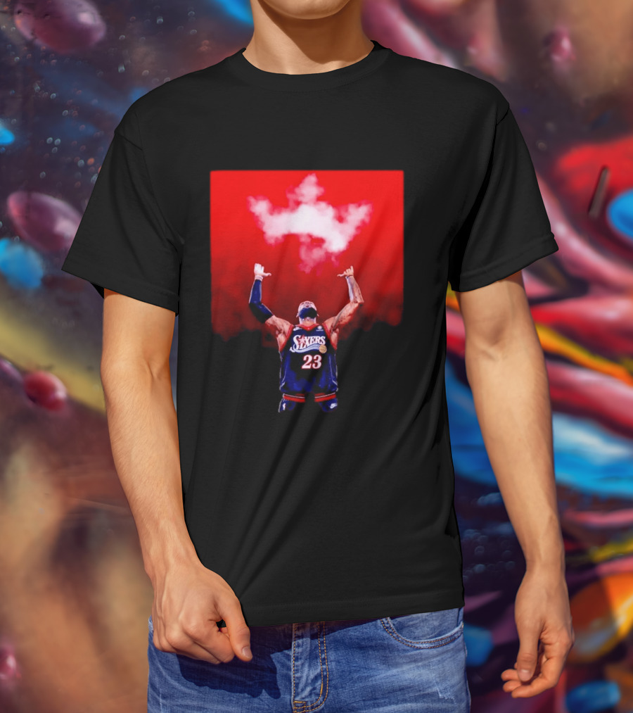 Philadelphia 76ers LeBron James Number 23 Cloud Crown T-Shirt