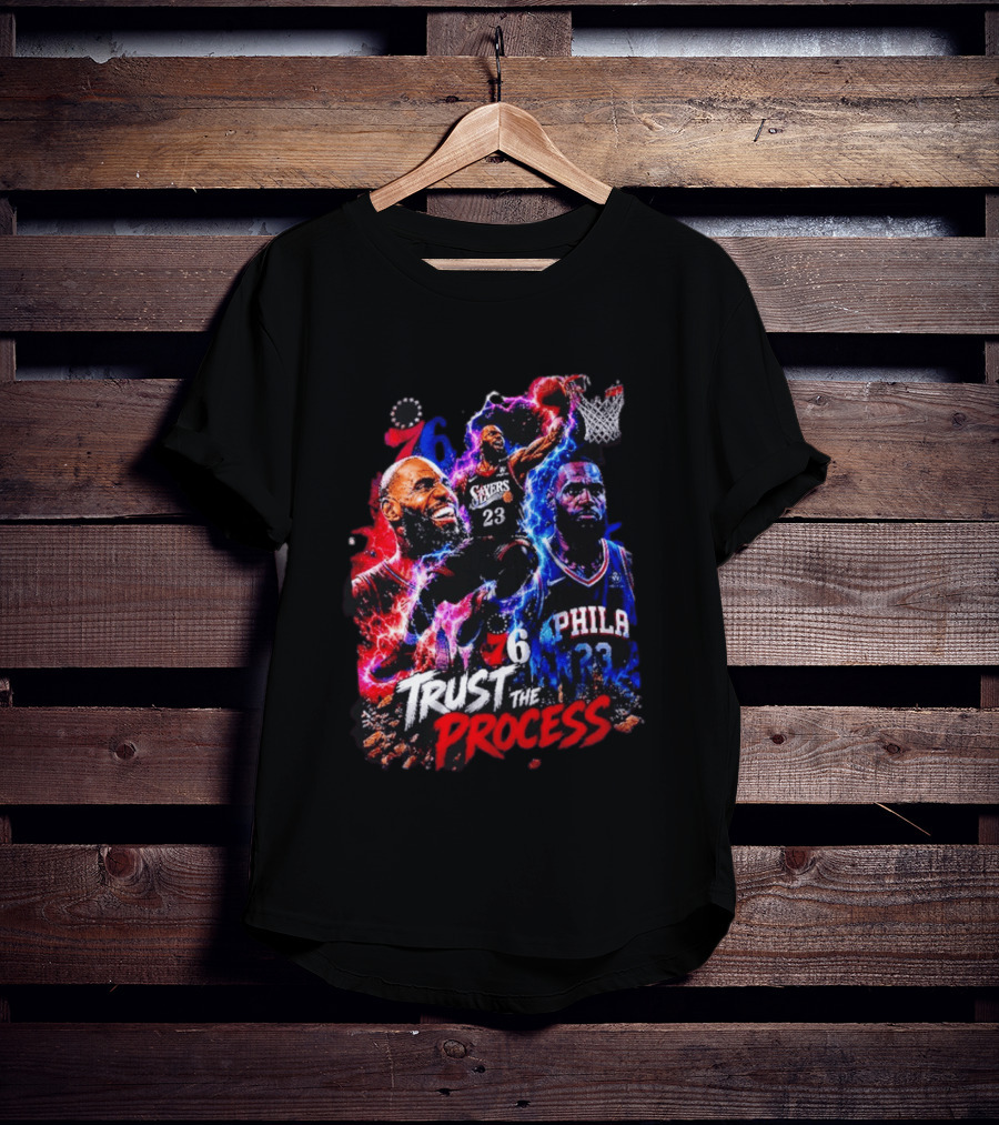 LeBron James Philadelphia 76ers 23 Trust The Process 76 Lightning Energy T-Shirt