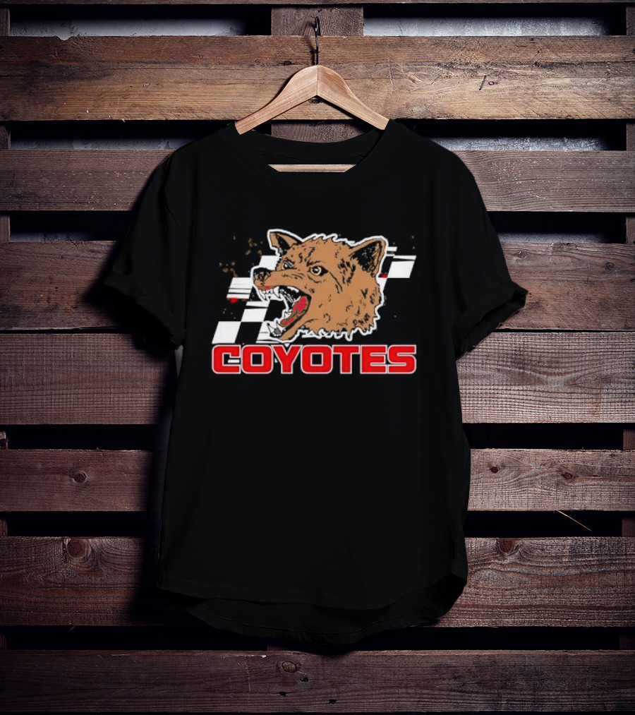 COYOTES Racing Checker Flag Head T-Shirt