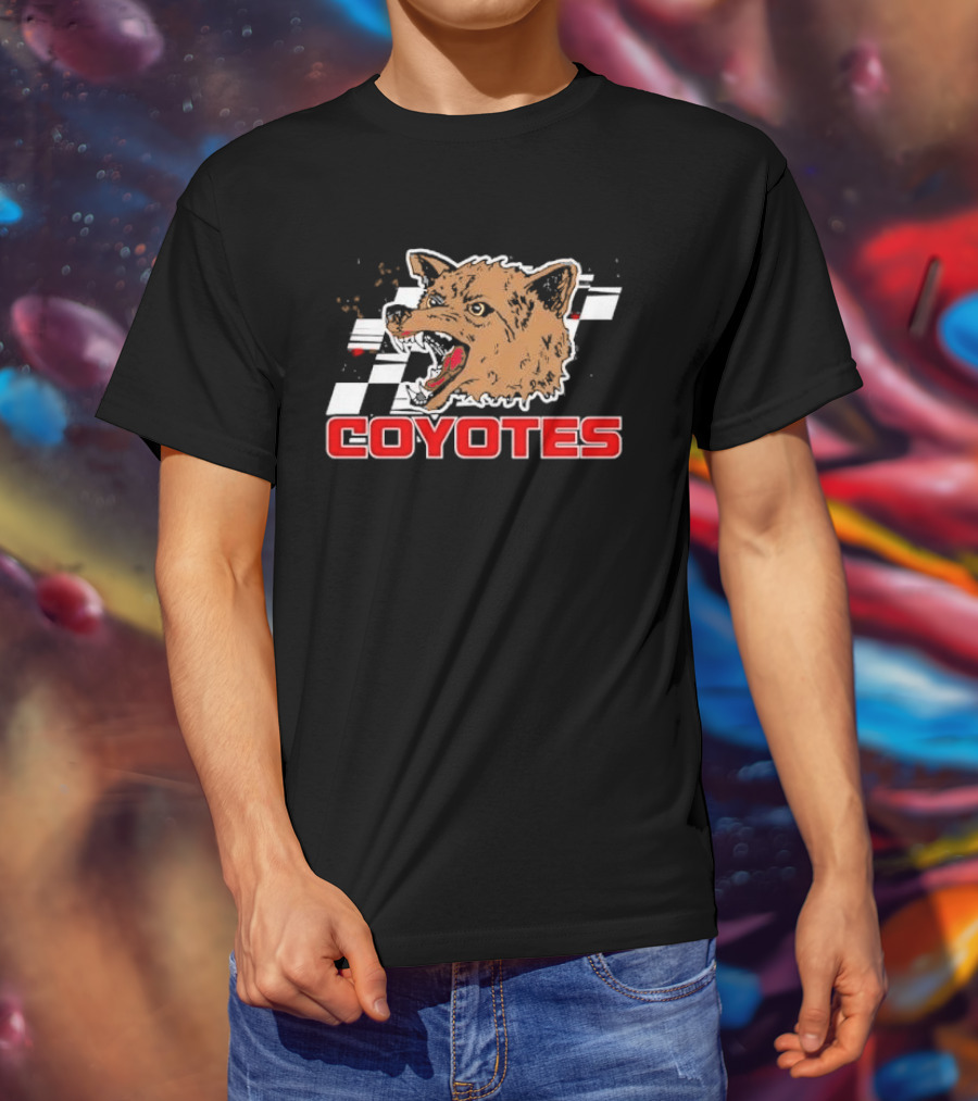 COYOTES Racing Checker Flag Head T-Shirt