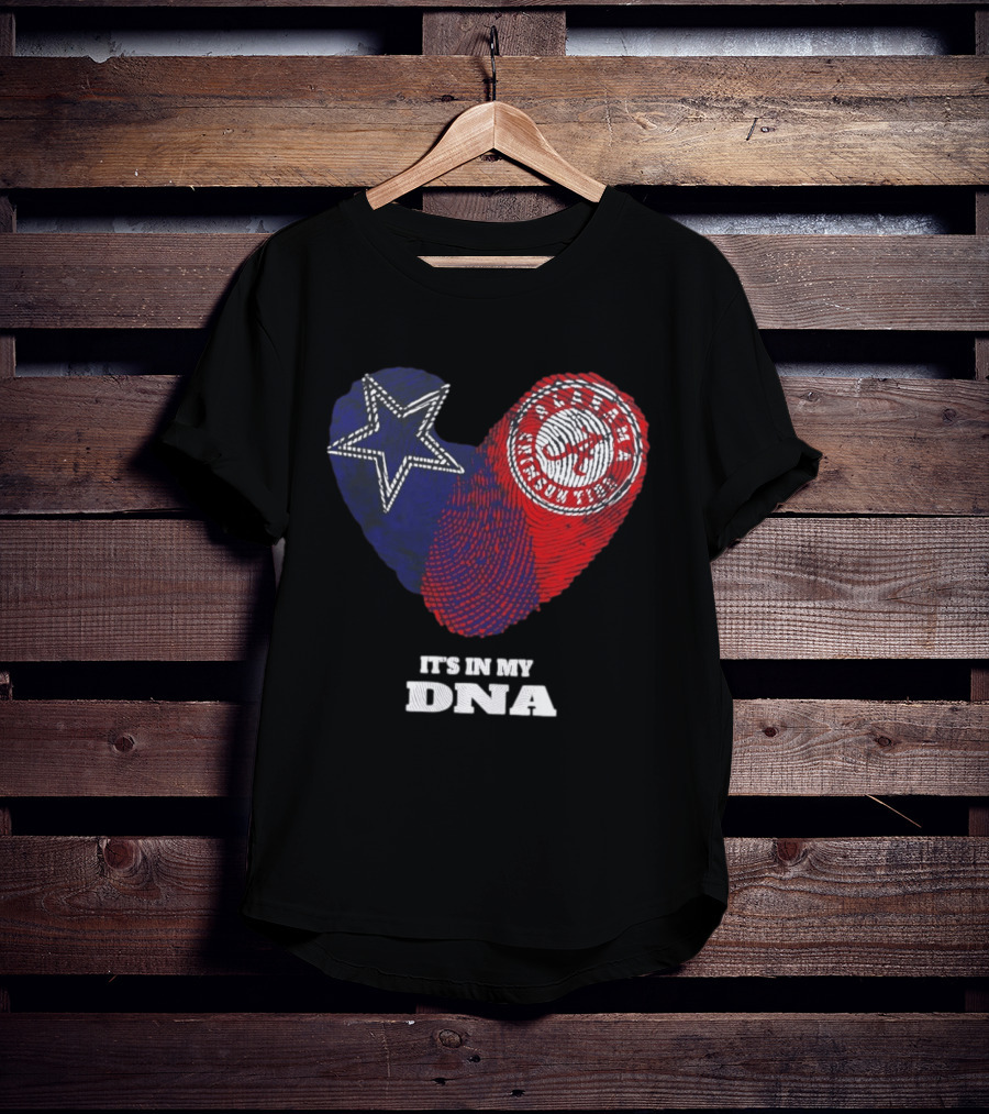Dallas Cowboys Star And Atlanta Braves Heart It's In My DNA T-Shirt