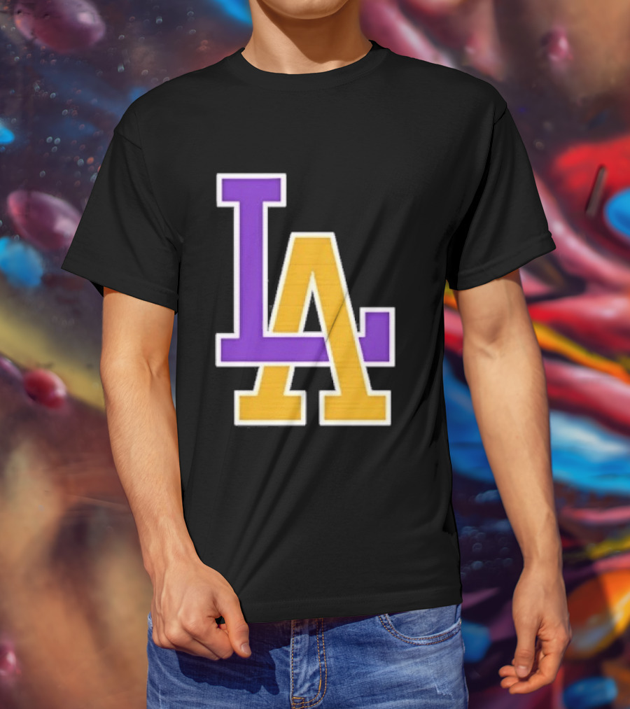 Los Angeles Lakers Purple Gold LA T-Shirt