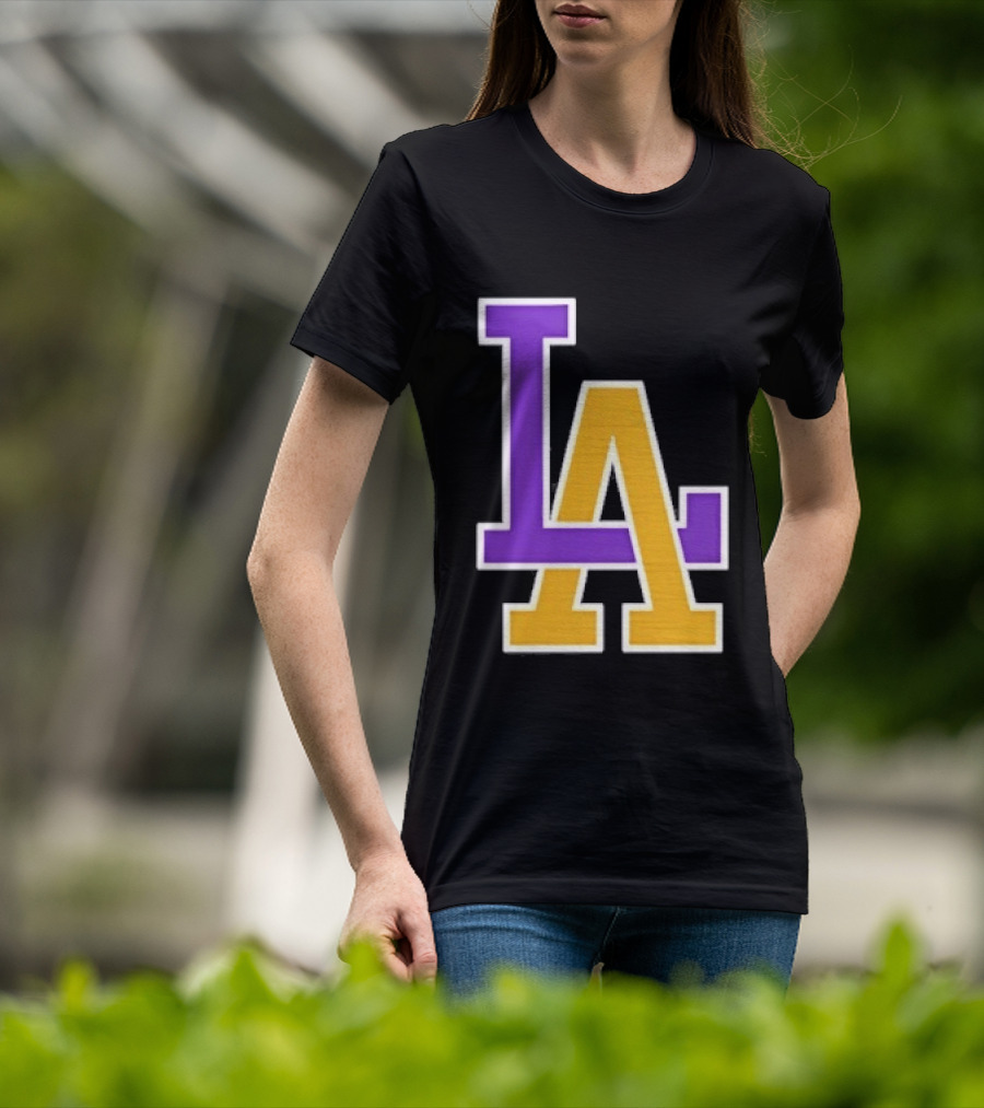 Los Angeles Lakers Purple Gold LA T-Shirt