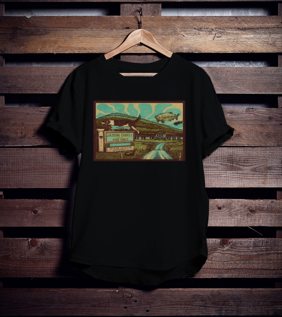 Jason Isbell And The 400 Unit July 26 2026 Ting Pavilion Charlottesville VA Concert With Dog Fish Farmhouse Scene T-Shirt