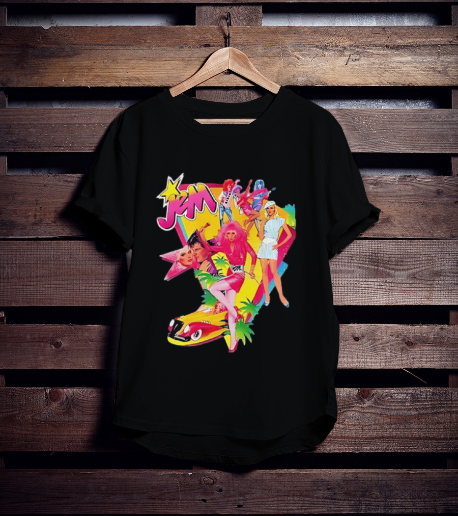 Jem 80s Cartoon Band Pop Music Star Singer Fashion Aesthetic Retro Characters T-Shirt