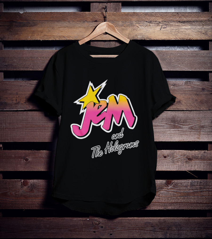 Jem And The Holograms 1980s Cartoon Logo Star Iconic Nostalgia T-Shirt