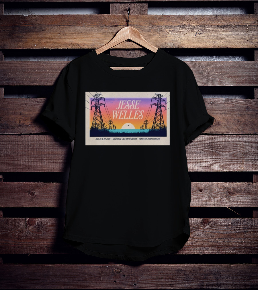 Jesse Welles July 26 27 2026 Greenfield Lake Amphitheater Wilmington North Carolina T-Shirt