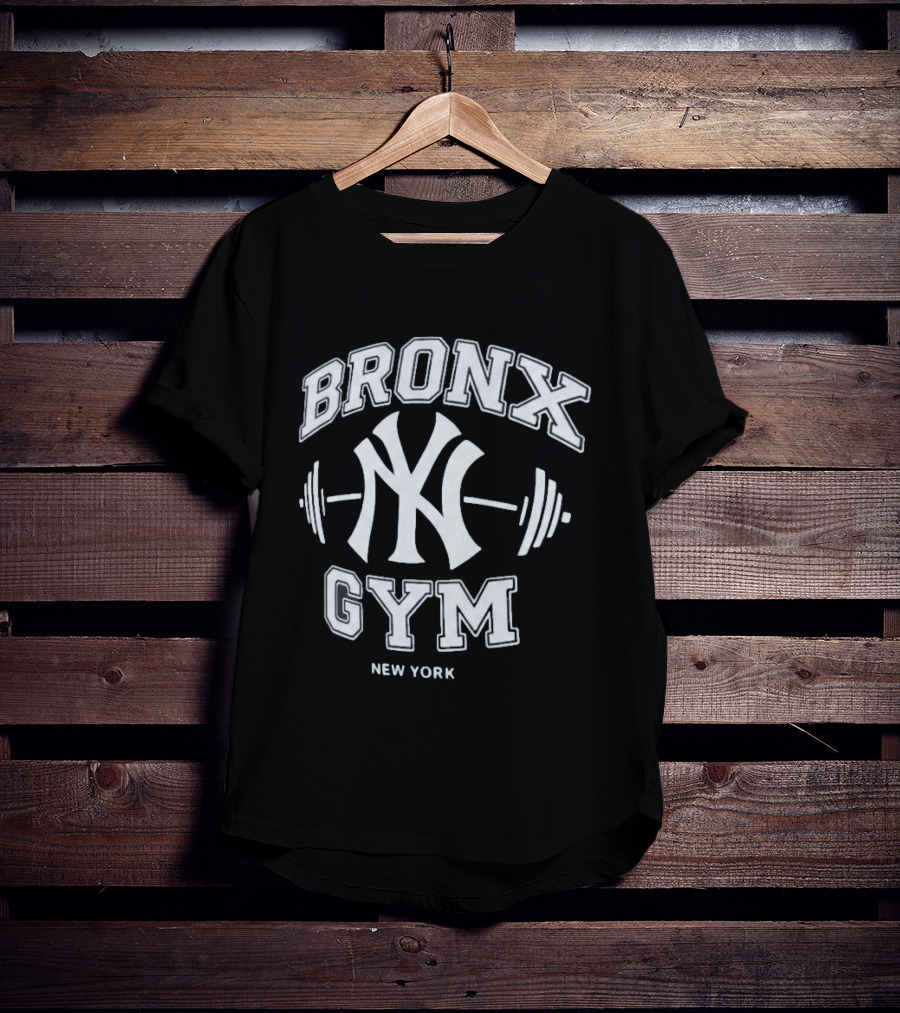 New York Yankees Bronx Gym Fitness Training Barbell T-Shirt