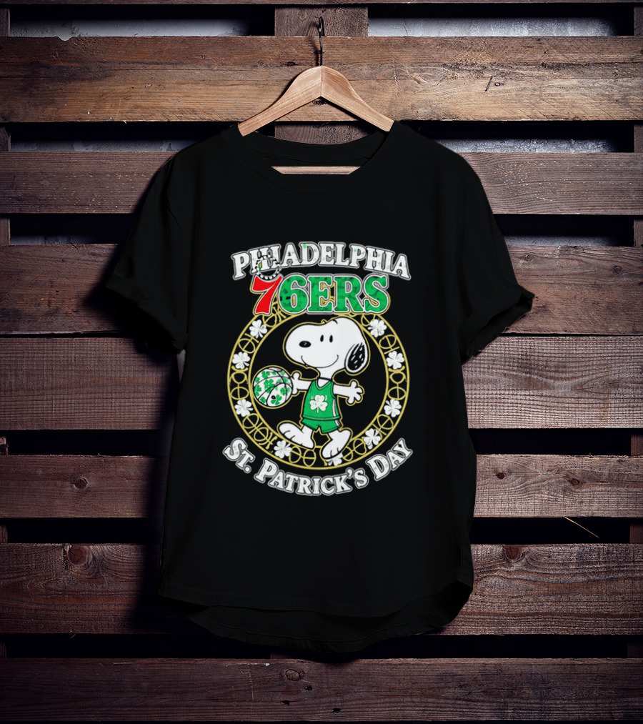 Philadelphia 76ers Snoopy St Patrick's Day Holiday 2026 T-Shirt