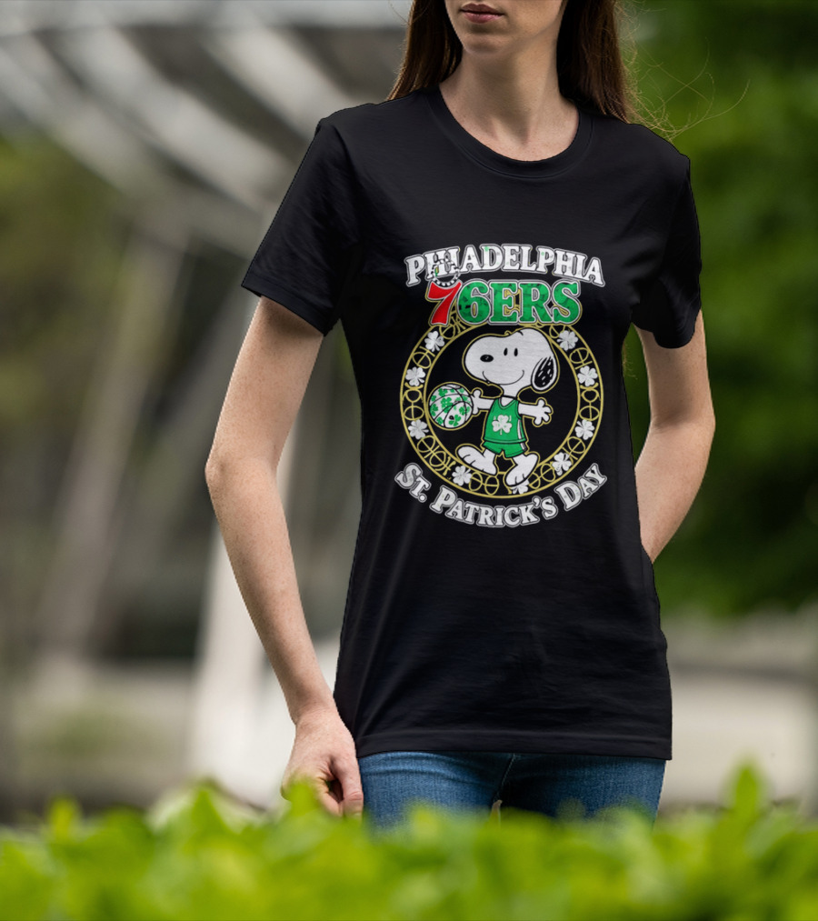 Philadelphia 76ers Snoopy St Patrick's Day Holiday 2026 T-Shirt