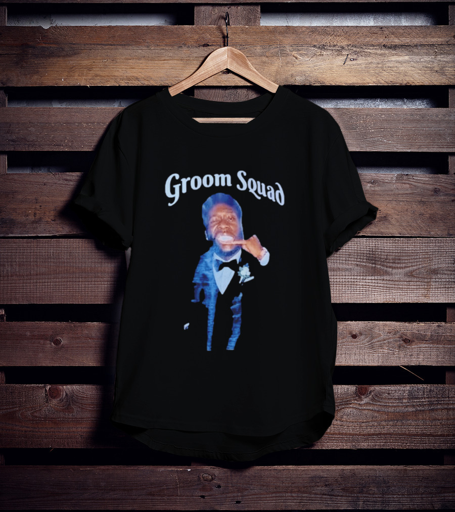 Groom Squad Tuxedo Finger Point Man T-Shirt