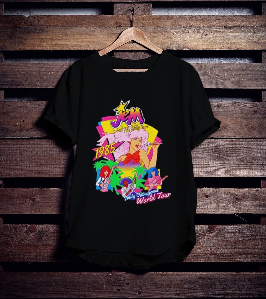 Jem And The Holograms 1985 Truly Outrageous World Tour Retro Concert Fan T-Shirt