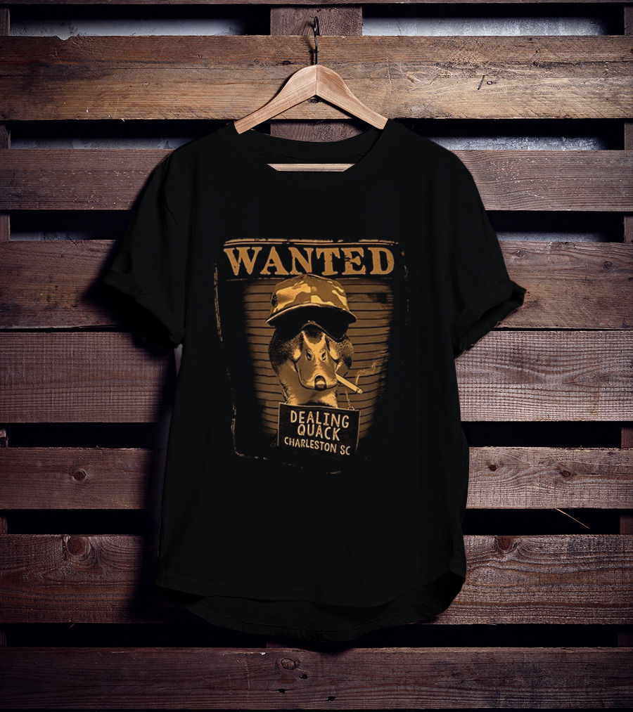 Wanted Duck Dealing Quack Charleston SC Camouflage Hat Smoking Duck T-Shirt