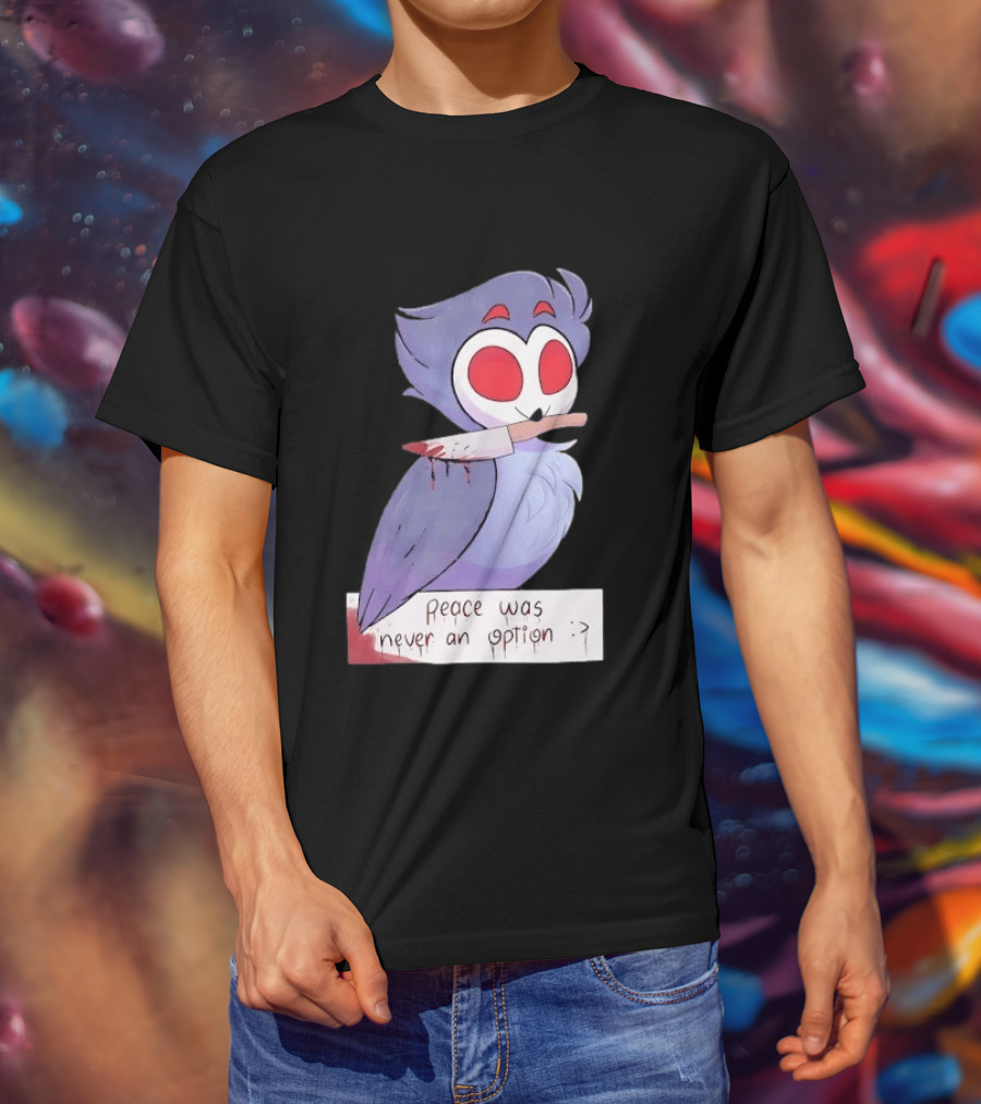 Stolas Helluva Boss Peace Was Never An Option Owl With Knife T-Shirt