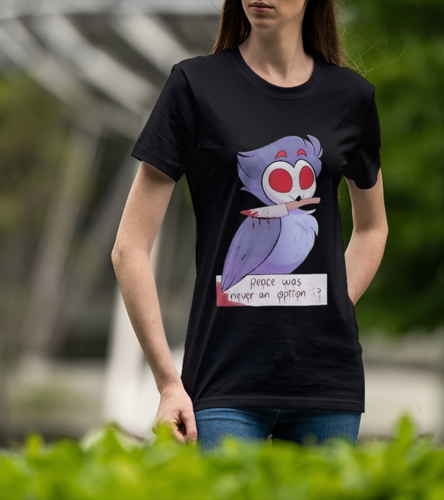 Stolas Helluva Boss Peace Was Never An Option Owl With Knife T-Shirt