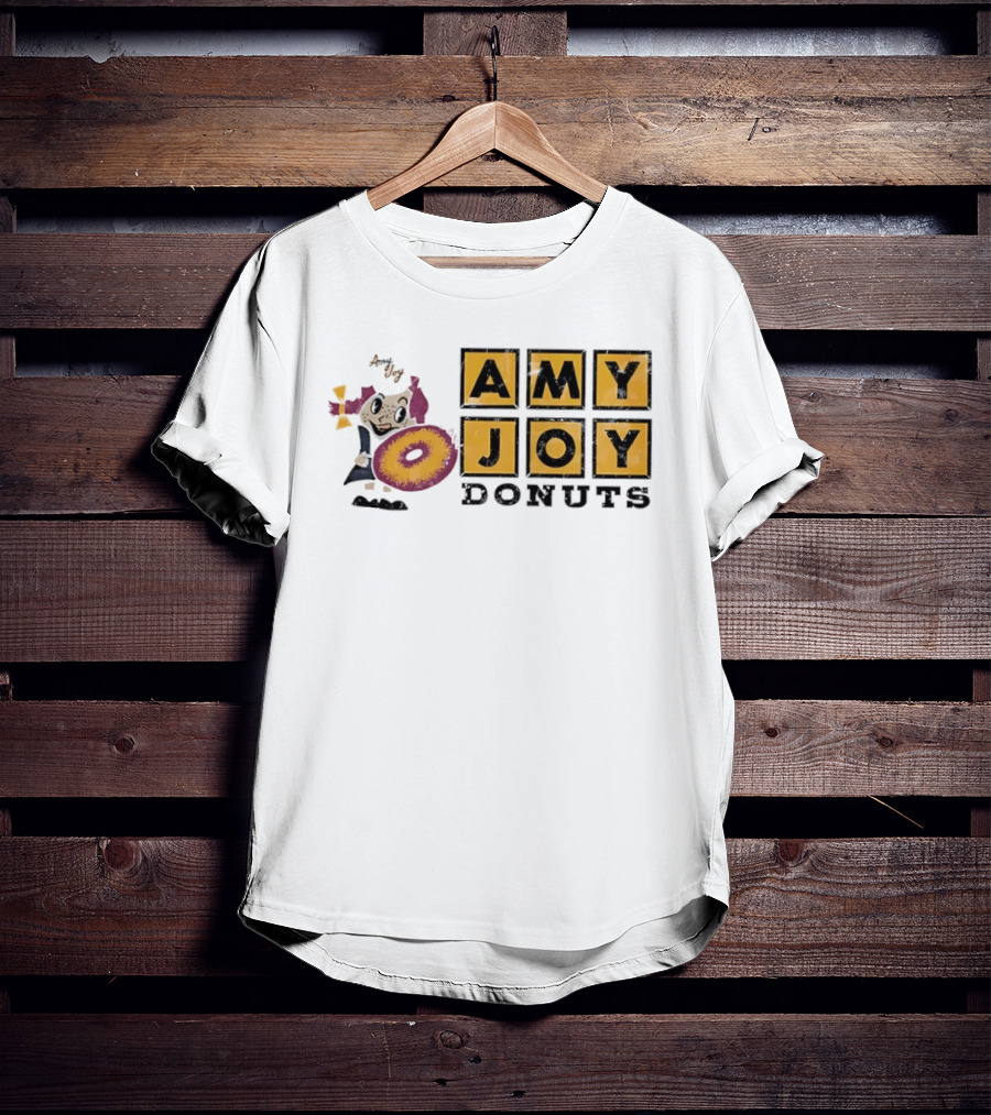Amy Joy Donuts Retro Cartoon Character With Donut Image T-Shirt