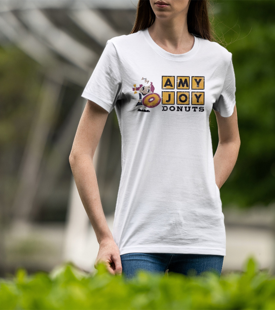 Amy Joy Donuts Retro Cartoon Character With Donut Image T-Shirt