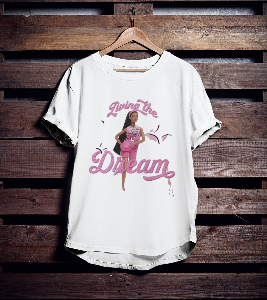 Living The Dream Barbie Angel 5 Basketball T-Shirt
