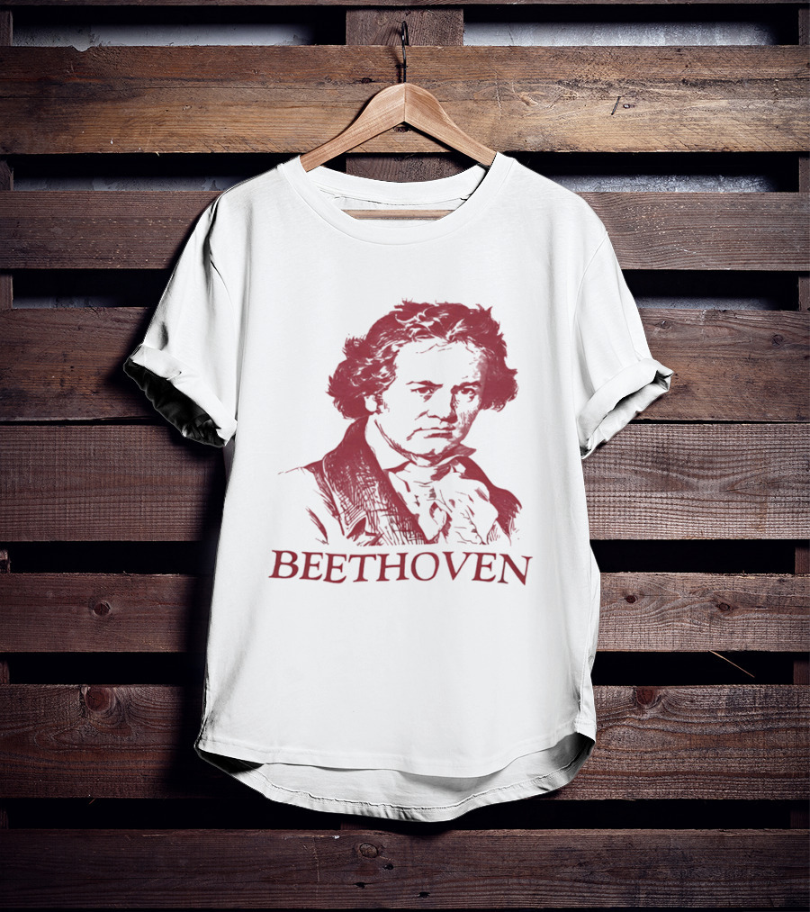 Beethoven Beethoven Classical Music Icon Bold Red T-Shirt