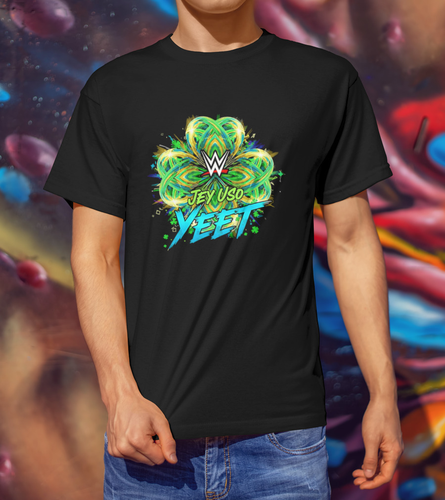 WWE Jey Uso Yeet St Patrick's Day 2026 Clover T-Shirt