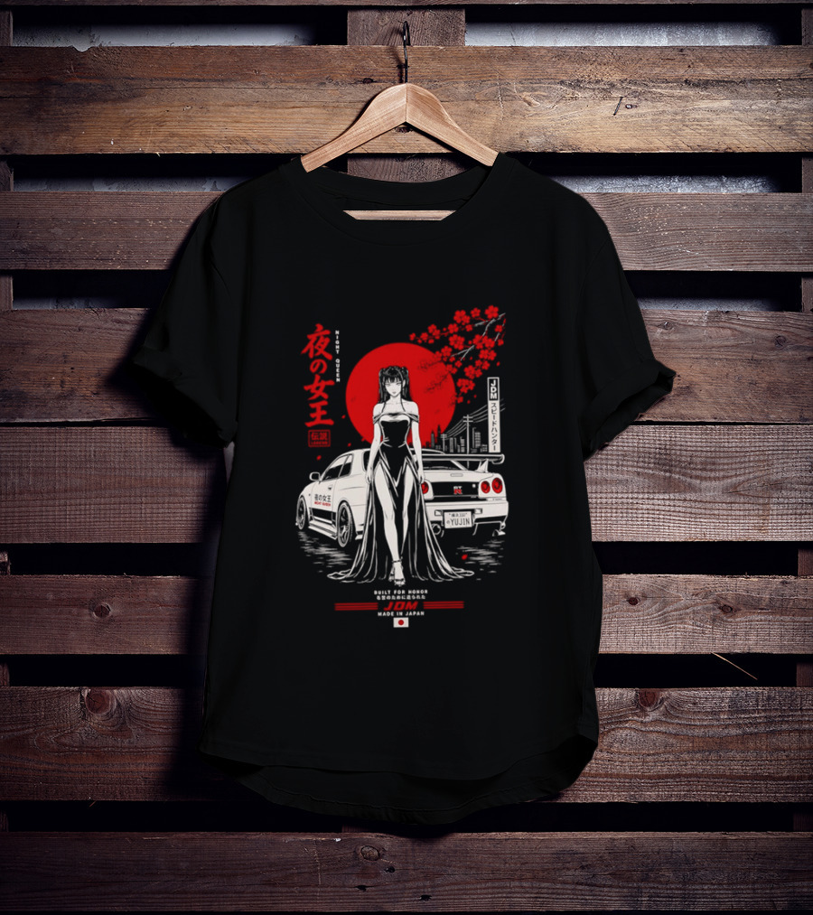 Yoru No Joō Night Queen Legend JDM Speed Hunter Built For Honor Tokyo Drift Skyline T-Shirt