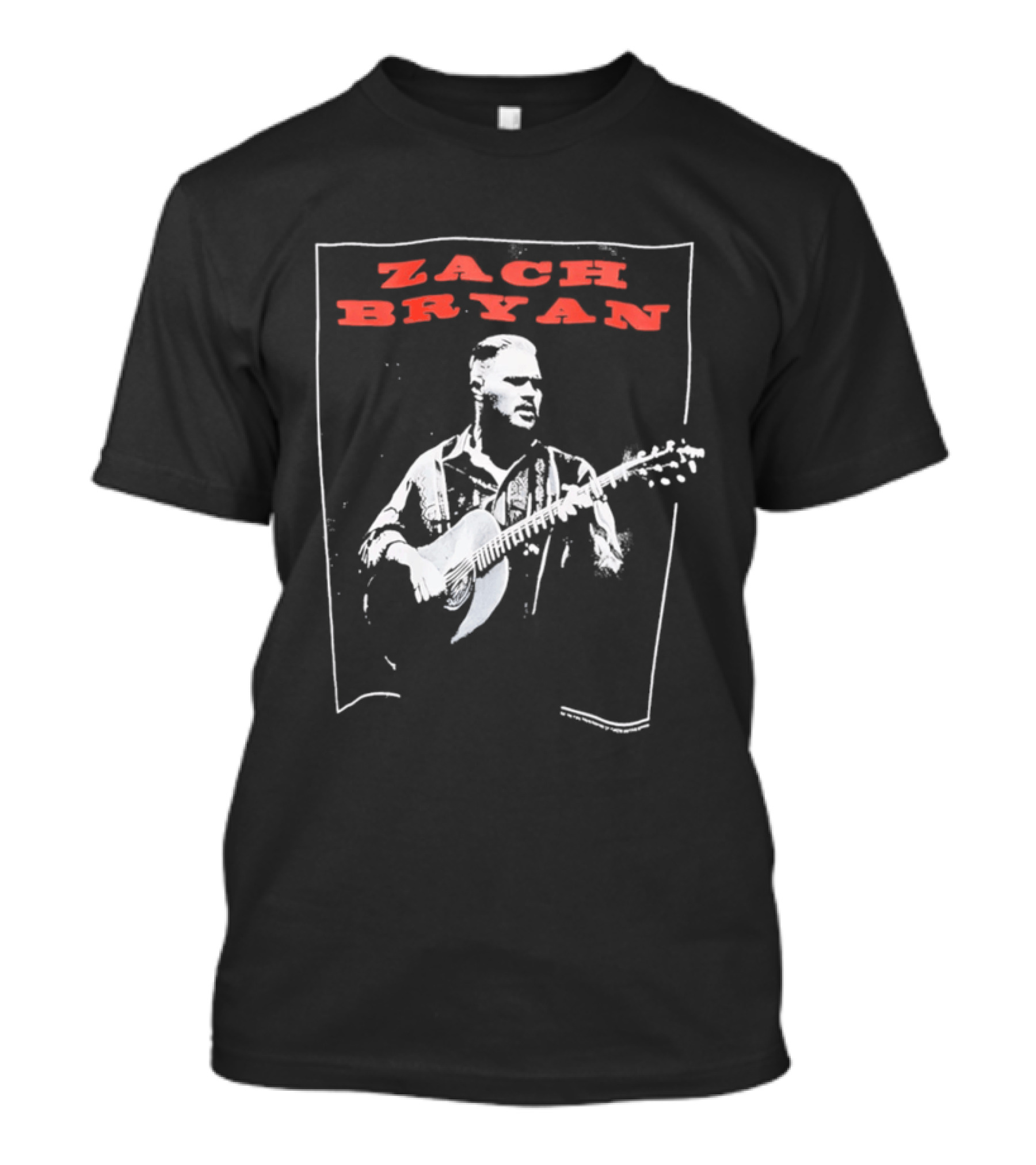Zach Bryan Guitar Performance Black And White T-Shirt