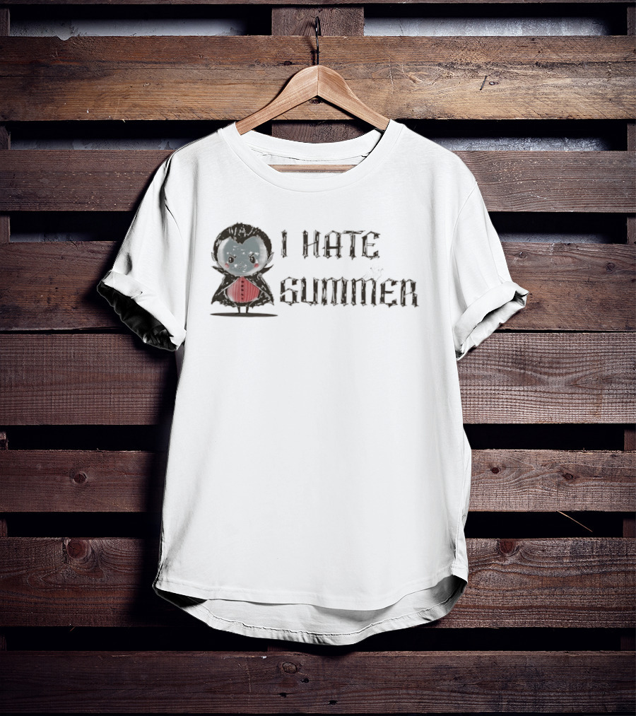 Dracula I Hate Summer Cute Vampire Comic T-Shirt