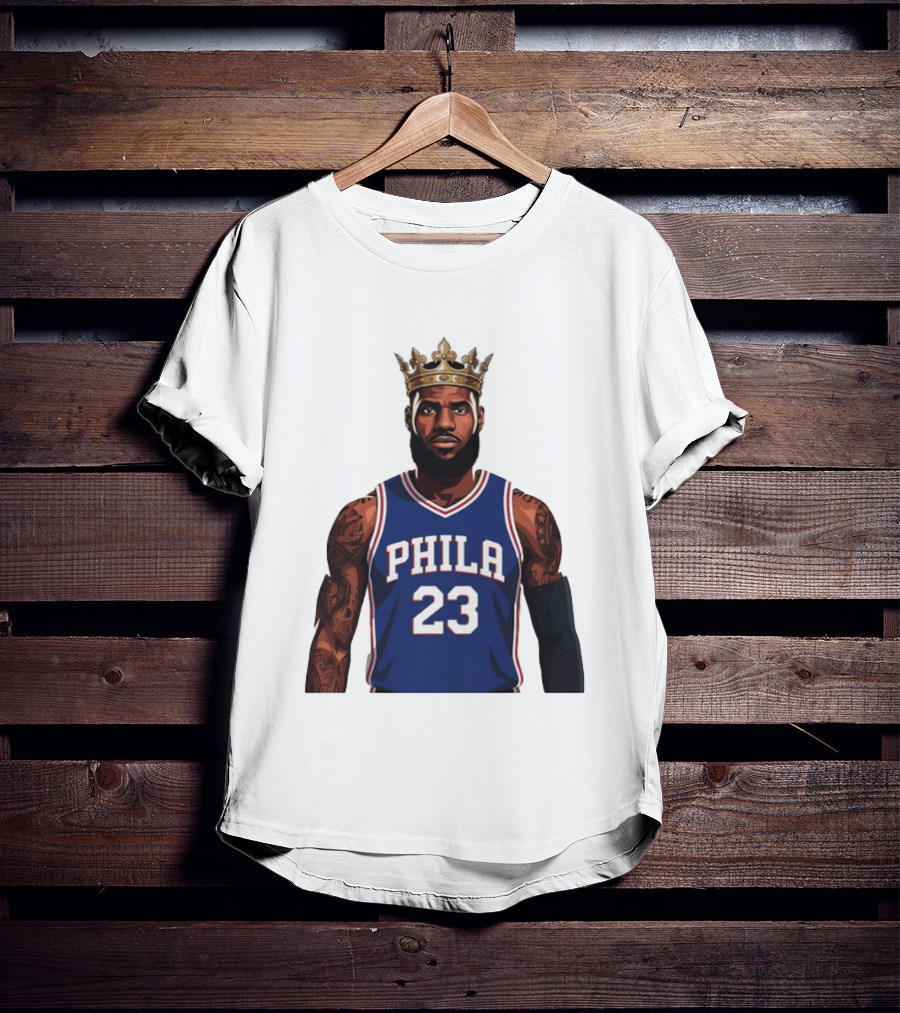 LeBron James #23 Philadelphia 76ers King Phila Basketball T-Shirt