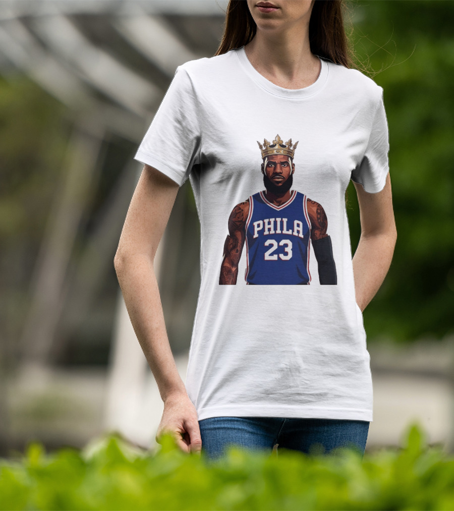 LeBron James #23 Philadelphia 76ers King Phila Basketball T-Shirt