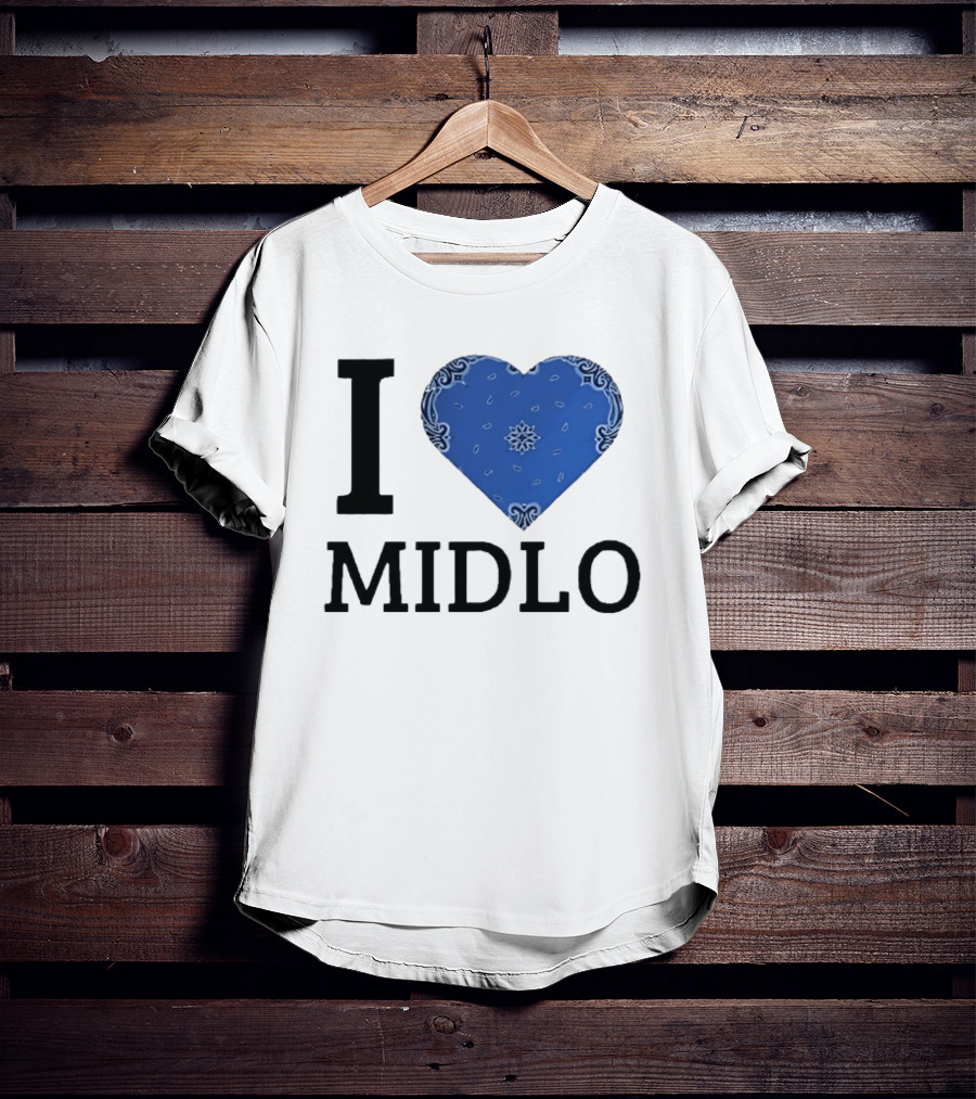 Midlo Love I Heart Blue Bandana T-Shirt