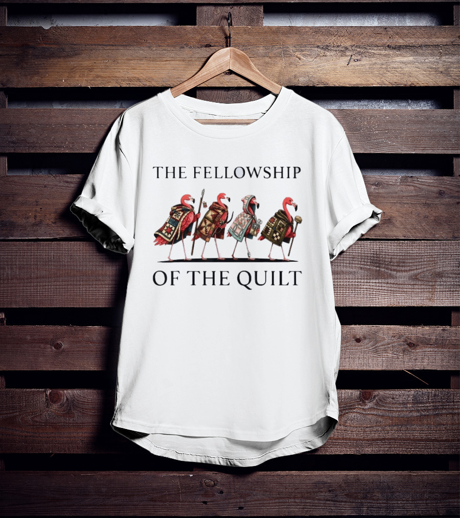 The Fellowship Of The Quilt Flamingo Fantasy T-Shirt