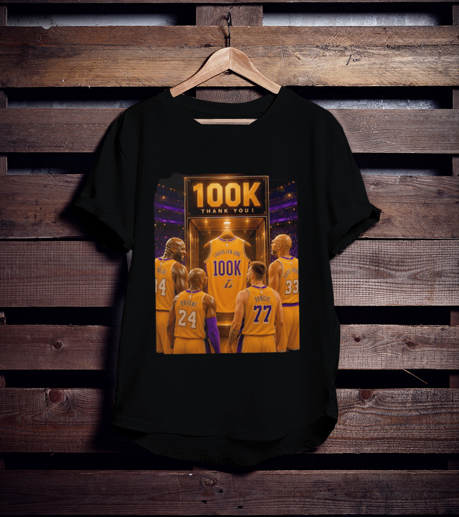 100K Thank You Lakers Fan Zone Players Shaq Kobe Abdul Jabbar T-Shirt