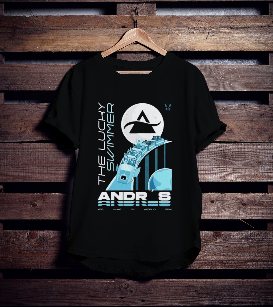 The Lucky Swimmer Andrés Roller Adventure Moon T-Shirt
