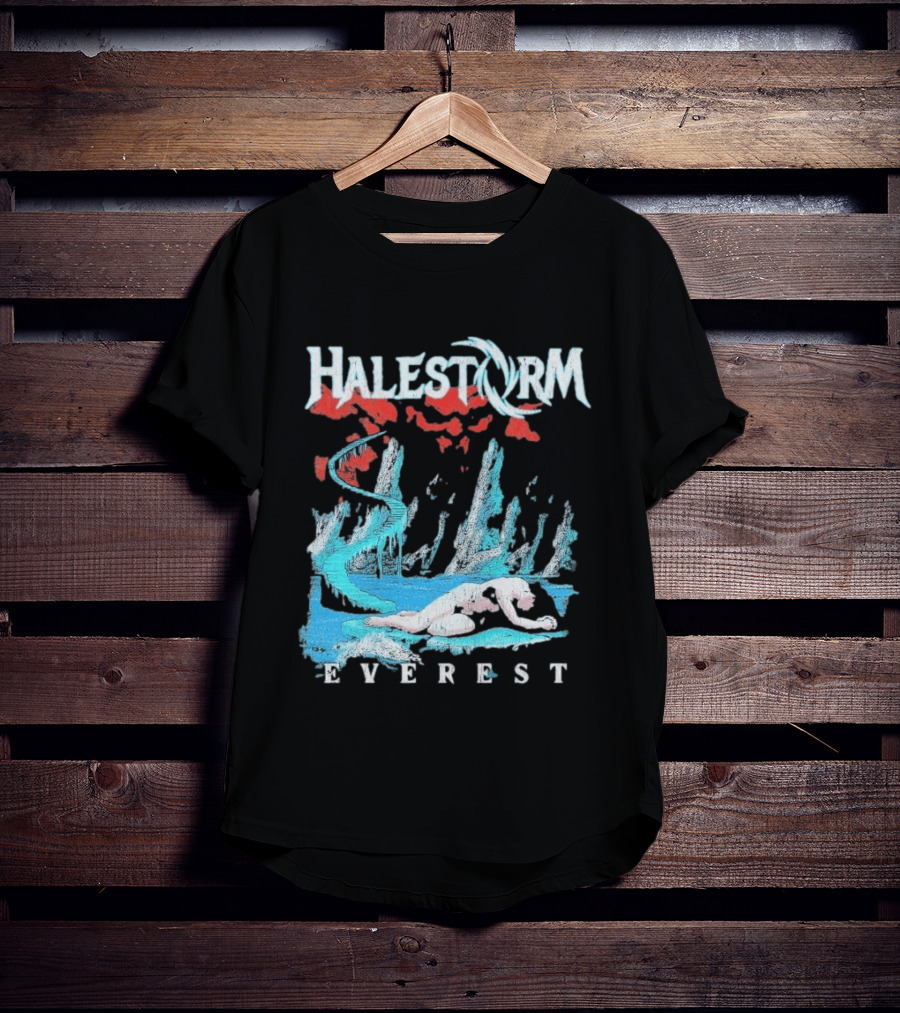 Halestorm Everest Distressed Surreal Mountain Landscape T-Shirt