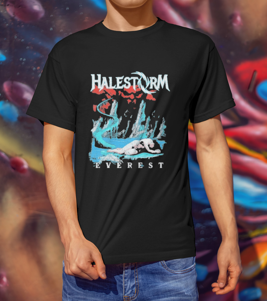 Halestorm Everest Distressed Surreal Mountain Landscape T-Shirt
