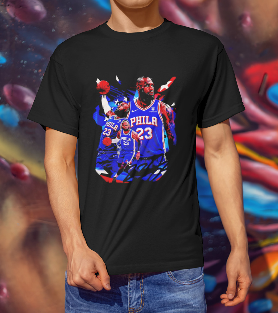 LeBron James Phila 23 Philadelphia 76ers Dunking Crypto Com T-Shirt