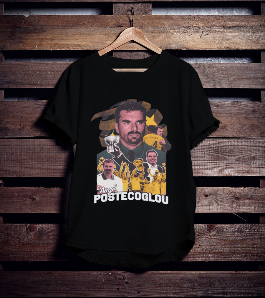 Ange Postecoglou Victory Celebration Collage Champions Cup Cahill T-Shirt