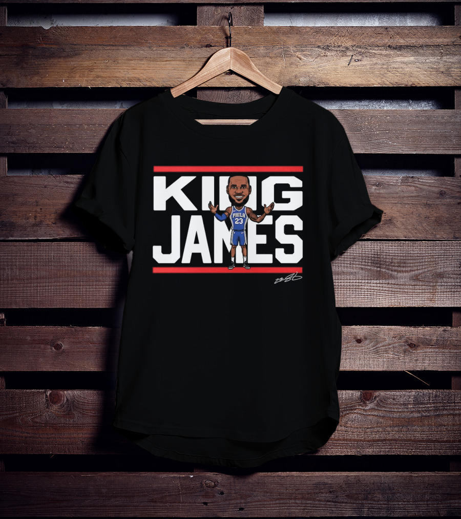 Philadelphia 76ers LeBron James 23 NBA King James Caricature T-Shirt
