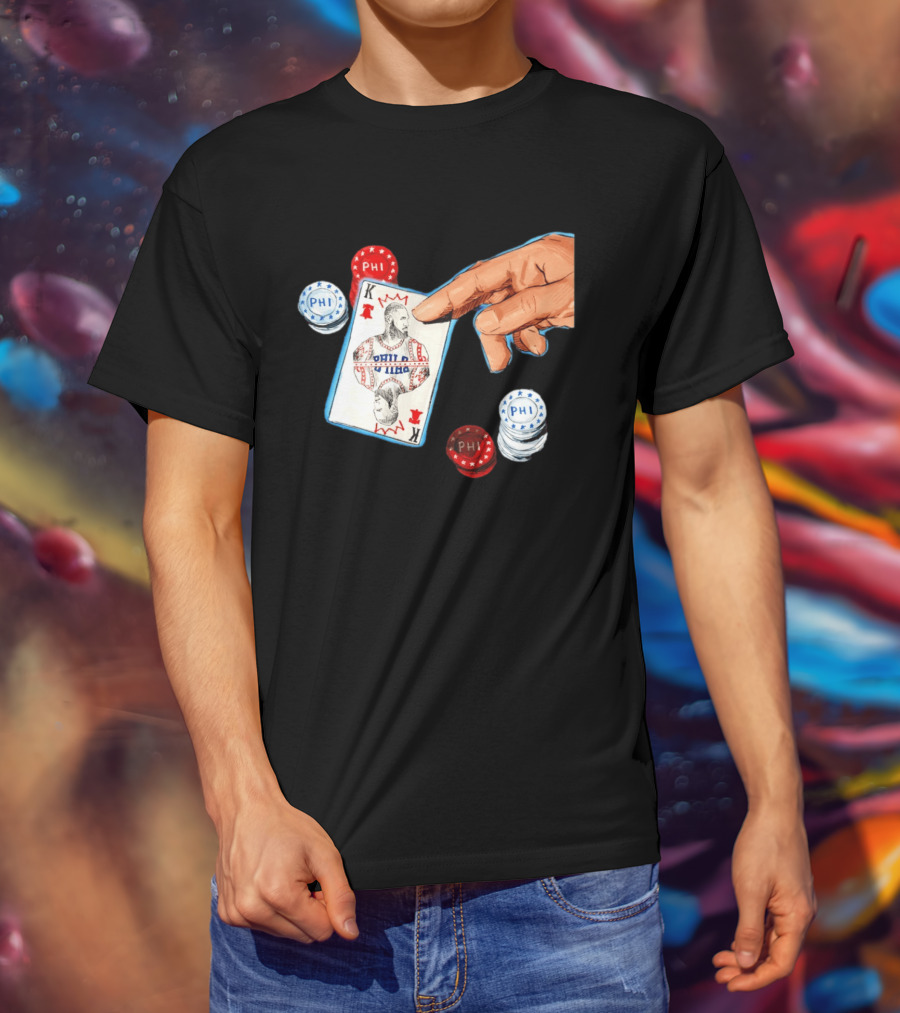 Philadelphia 76ers King Playing Card LeBron James The Last Hand T-Shirt