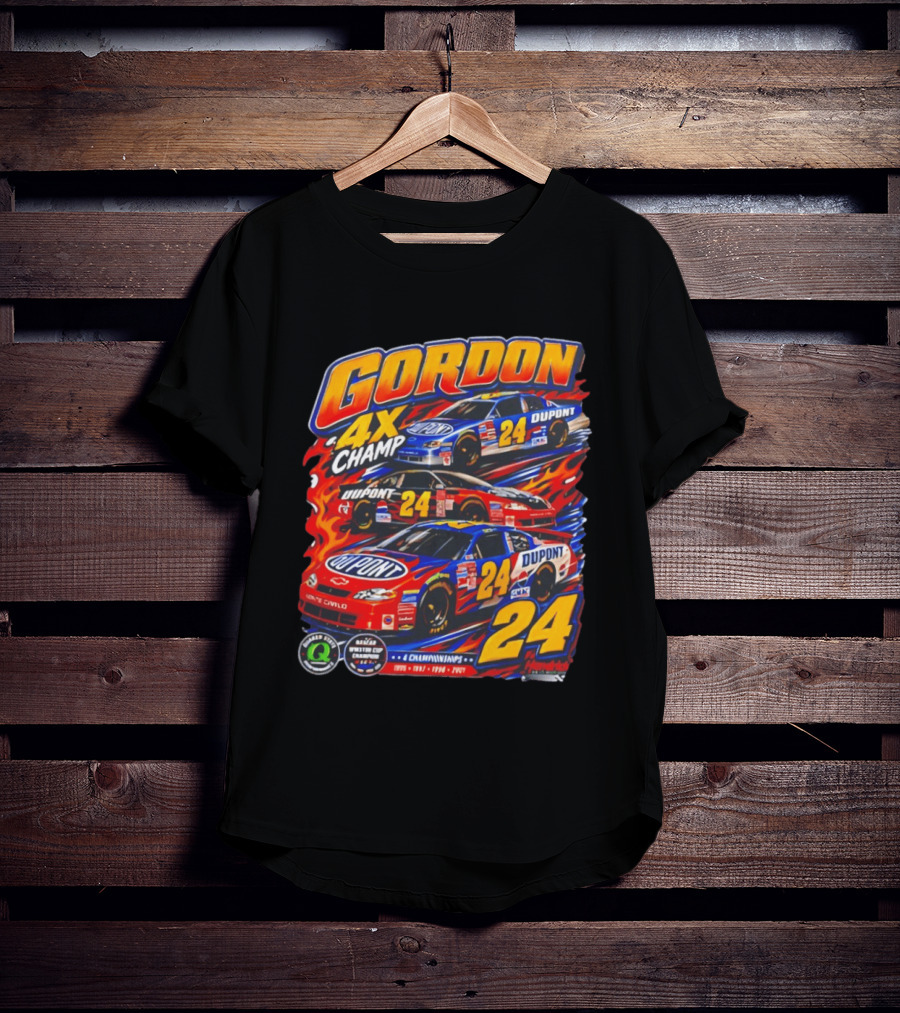 Gordon 4X Champ Number 24 Dupont Racing Car 4 Championships T-Shirt