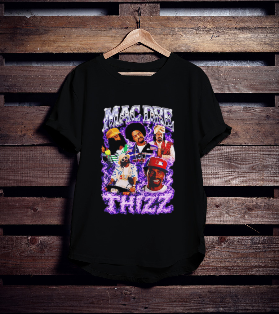 Mac Dre Thizz Collage Purple Rap Music T-Shirt