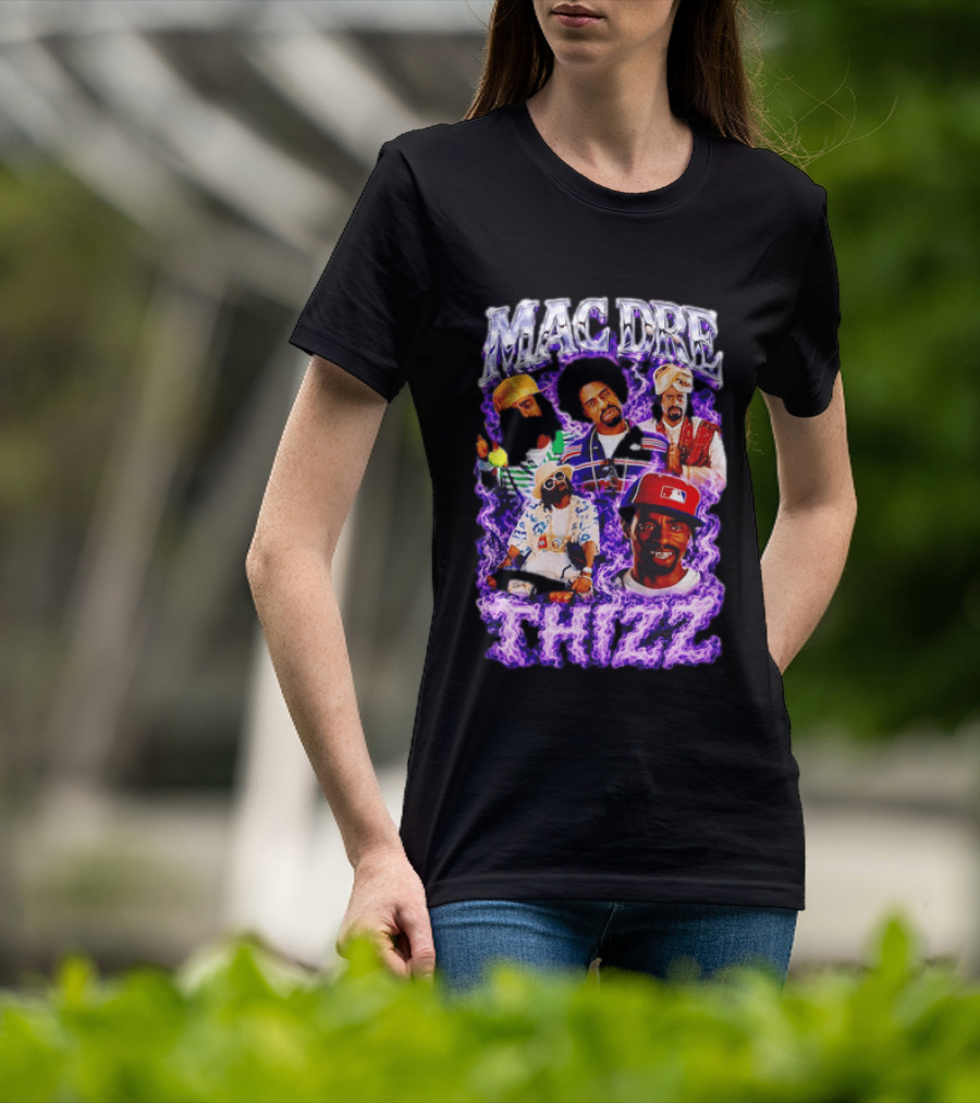 Mac Dre Thizz Collage Purple Rap Music T-Shirt