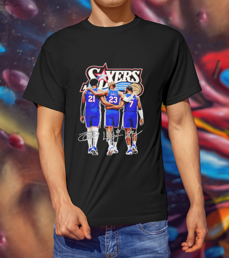 Philadelphia 76ers Embiid James Harden Back To Back Basketball Stars Sixers T-Shirt