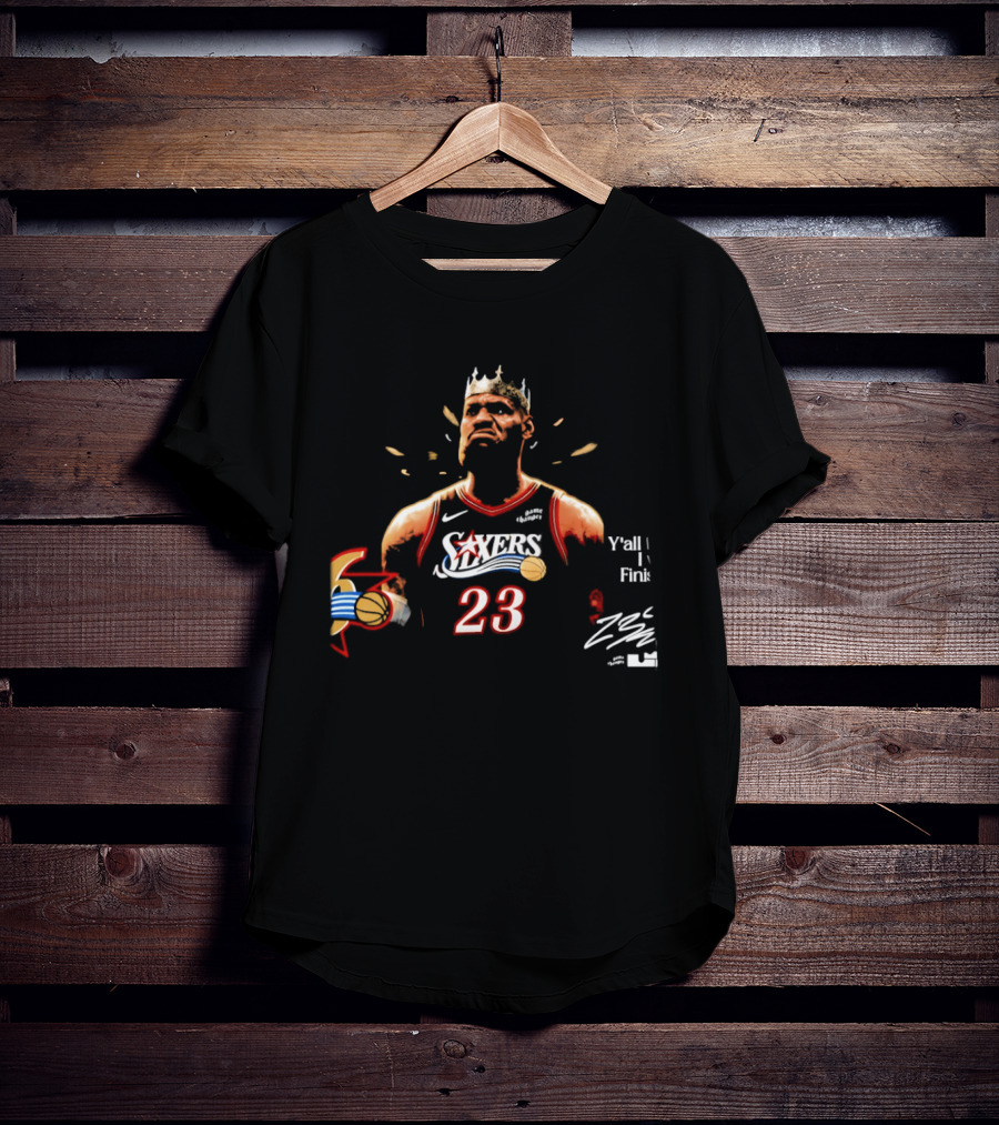 King LeBron James 23 Philadelphia 76ers Crossover Art NBA Basketball T-Shirt
