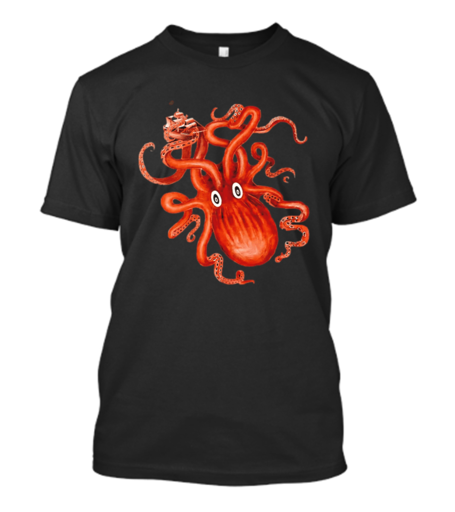 Kraken Vs Ship Nautical Adventure Monster T-Shirt